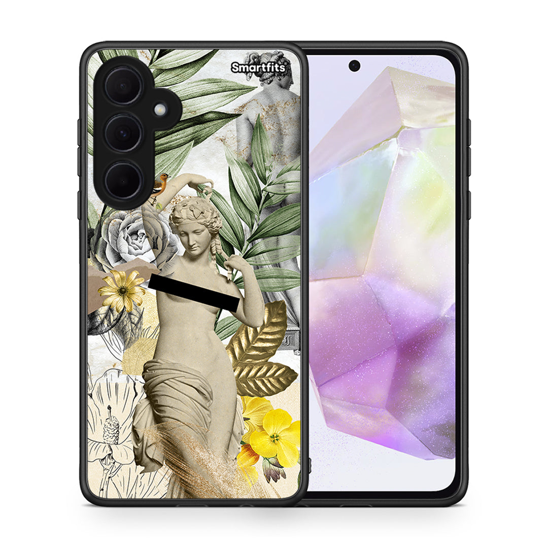 Θήκη Samsung Galaxy A35 Woman Statue από τη Smartfits με σχέδιο στο πίσω μέρος και μαύρο περίβλημα | Samsung Galaxy A35 Woman Statue case with colorful back and black bezels