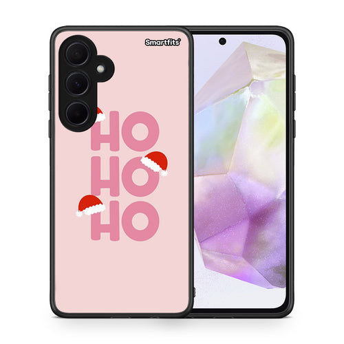 Θήκη Samsung Galaxy A35 Xmas Ho Ho Ho από τη Smartfits με σχέδιο στο πίσω μέρος και μαύρο περίβλημα | Samsung Galaxy A35 Xmas Ho Ho Ho case with colorful back and black bezels