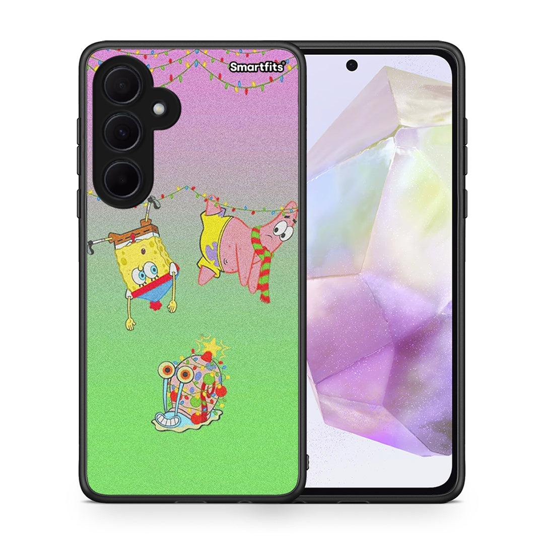 Θήκη Samsung Galaxy A35 Xmas Lights από τη Smartfits με σχέδιο στο πίσω μέρος και μαύρο περίβλημα | Samsung Galaxy A35 Xmas Lights case with colorful back and black bezels