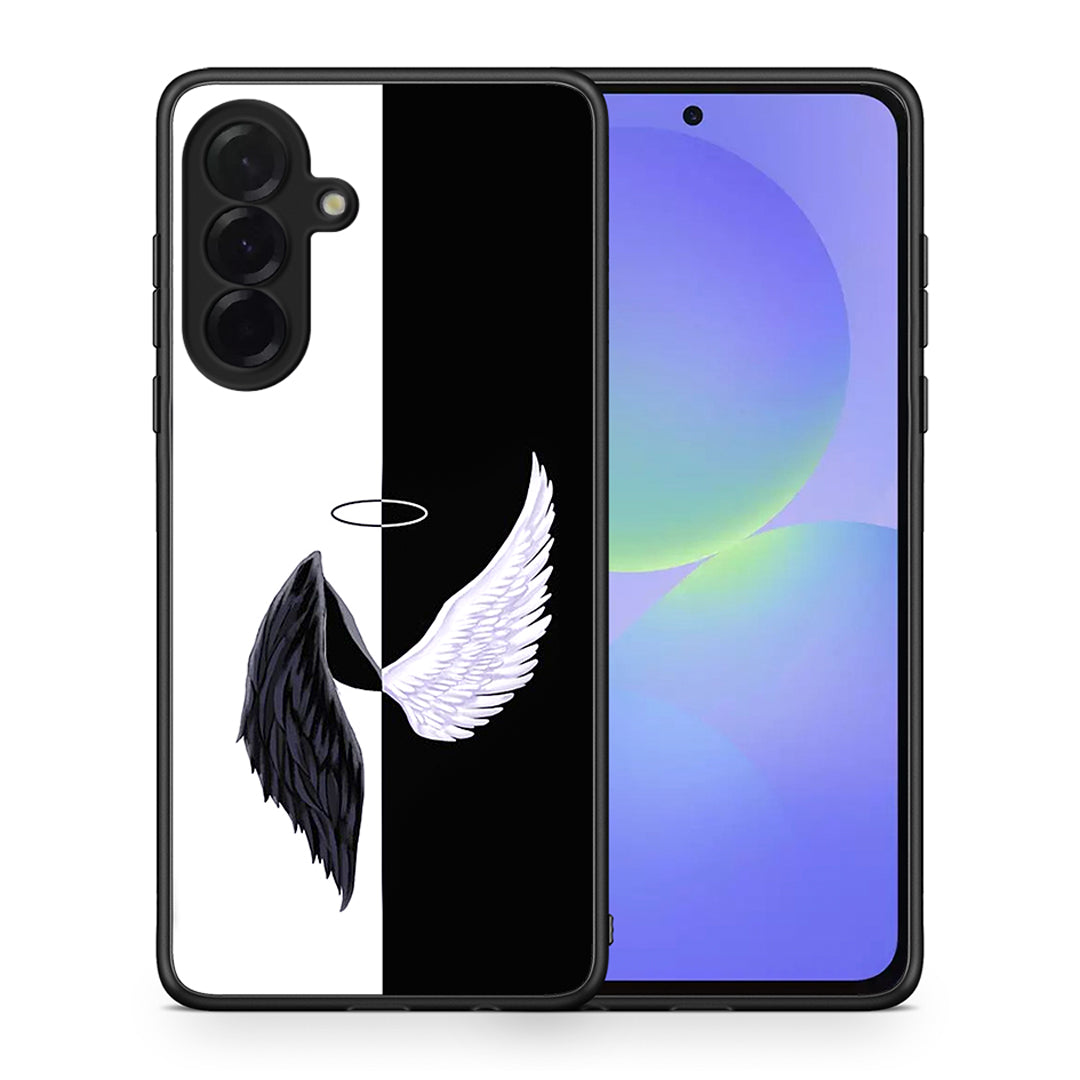 Θήκη Samsung Galaxy A36 Angels Demons από τη Smartfits με σχέδιο στο πίσω μέρος και μαύρο περίβλημα | Samsung Galaxy A36 Angels Demons case with colorful back and black bezels