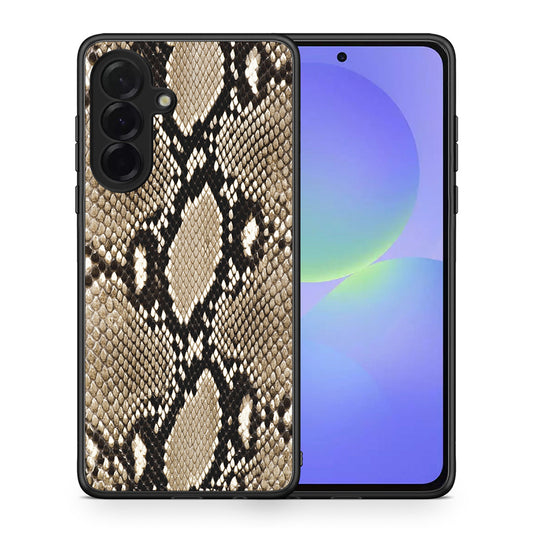 Θήκη Samsung Galaxy A36 Fashion Snake Animal από τη Smartfits με σχέδιο στο πίσω μέρος και μαύρο περίβλημα | Samsung Galaxy A36 Fashion Snake Animal case with colorful back and black bezels