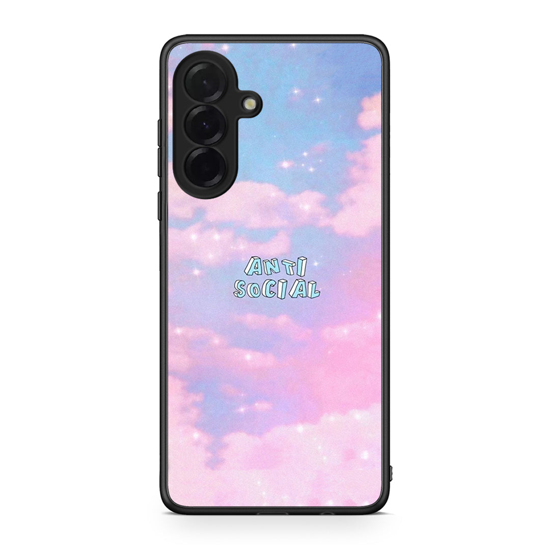 Samsung Galaxy A36 Anti Social Θήκη Αγίου Βαλεντίνου από τη Smartfits με σχέδιο στο πίσω μέρος και μαύρο περίβλημα | Smartphone case with colorful back and black bezels by Smartfits