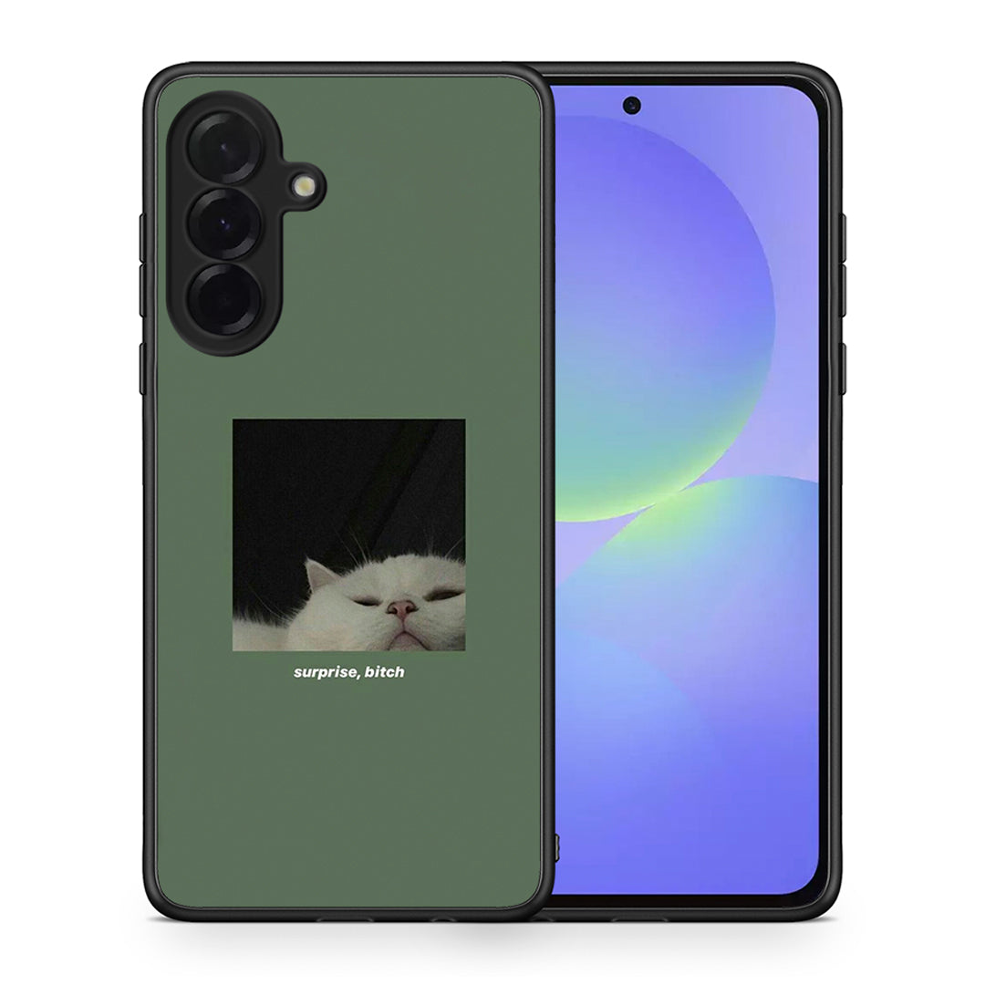 Θήκη Samsung Galaxy A36 Bitch Surprise από τη Smartfits με σχέδιο στο πίσω μέρος και μαύρο περίβλημα | Samsung Galaxy A36 Bitch Surprise case with colorful back and black bezels