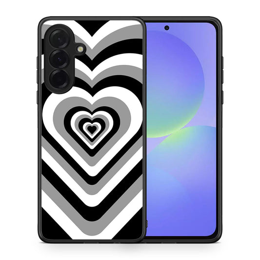 Θήκη Samsung Galaxy A36 Black Hearts από τη Smartfits με σχέδιο στο πίσω μέρος και μαύρο περίβλημα | Samsung Galaxy A36 Black Hearts case with colorful back and black bezels