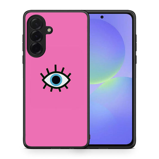 Θήκη Samsung Galaxy A36 Blue Eye Pink από τη Smartfits με σχέδιο στο πίσω μέρος και μαύρο περίβλημα | Samsung Galaxy A36 Blue Eye Pink case with colorful back and black bezels
