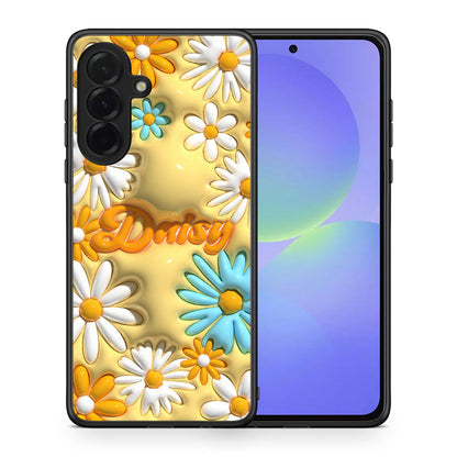 Θήκη Samsung Galaxy A36 Bubble Daisies από τη Smartfits με σχέδιο στο πίσω μέρος και μαύρο περίβλημα | Samsung Galaxy A36 Bubble Daisies case with colorful back and black bezels