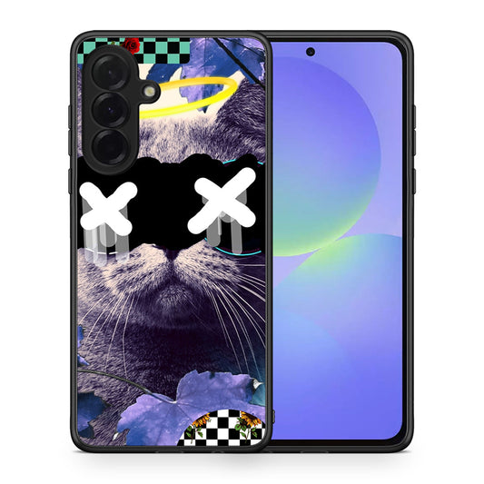 Θήκη Samsung Galaxy A36 Cat Collage από τη Smartfits με σχέδιο στο πίσω μέρος και μαύρο περίβλημα | Samsung Galaxy A36 Cat Collage case with colorful back and black bezels