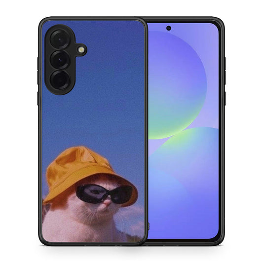 Θήκη Samsung Galaxy A36 Cat Diva από τη Smartfits με σχέδιο στο πίσω μέρος και μαύρο περίβλημα | Samsung Galaxy A36 Cat Diva case with colorful back and black bezels