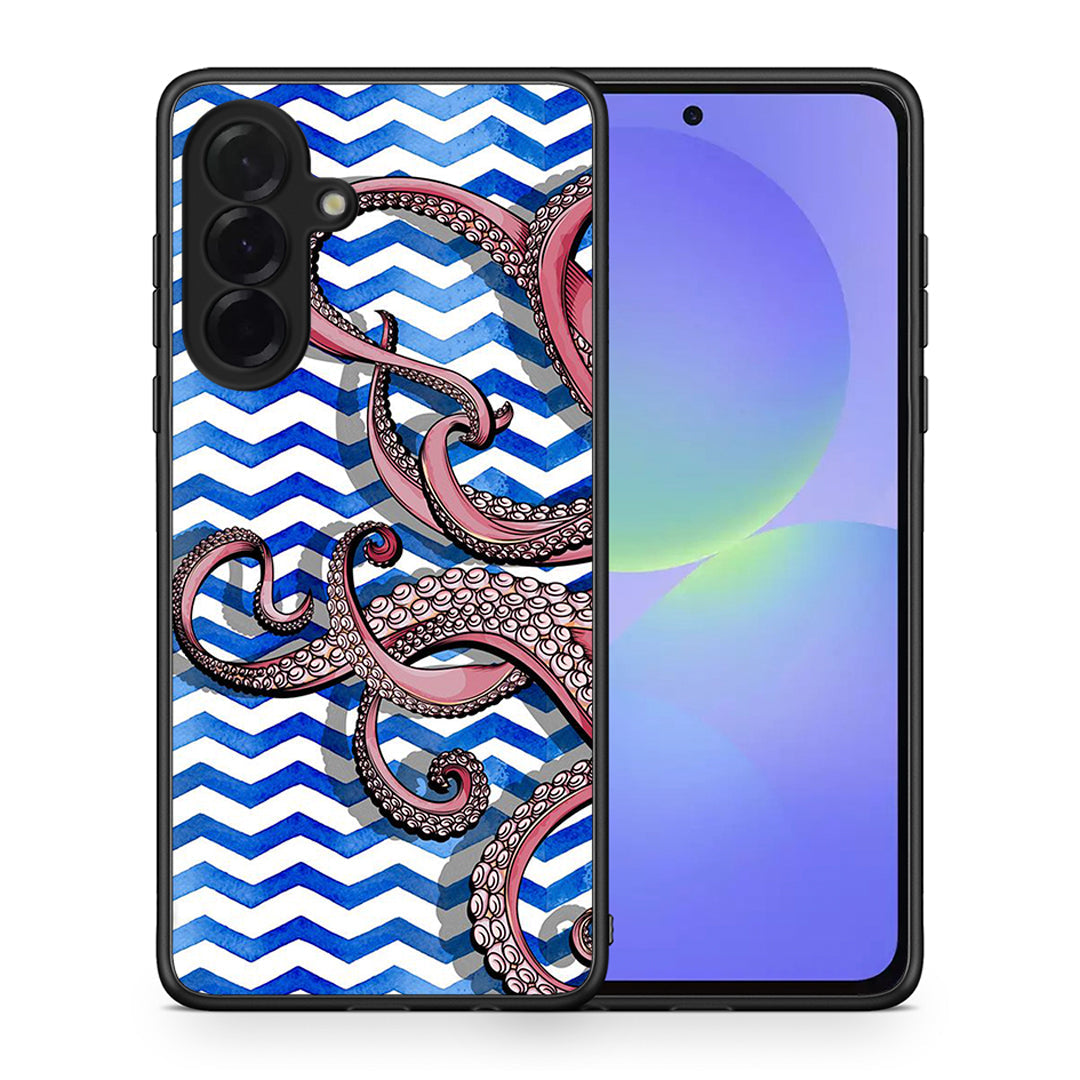 Θήκη Samsung Galaxy A36 Chevron Devilfish από τη Smartfits με σχέδιο στο πίσω μέρος και μαύρο περίβλημα | Samsung Galaxy A36 Chevron Devilfish case with colorful back and black bezels