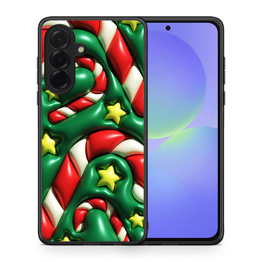 Θήκη Samsung Galaxy A36 Christmas Bubbles από τη Smartfits με σχέδιο στο πίσω μέρος και μαύρο περίβλημα | Samsung Galaxy A36 Christmas Bubbles case with colorful back and black bezels