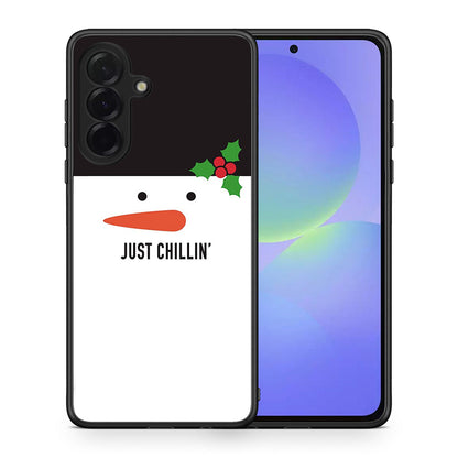 Θήκη Samsung Galaxy A36 Christmas Chillin από τη Smartfits με σχέδιο στο πίσω μέρος και μαύρο περίβλημα | Samsung Galaxy A36 Christmas Chillin case with colorful back and black bezels