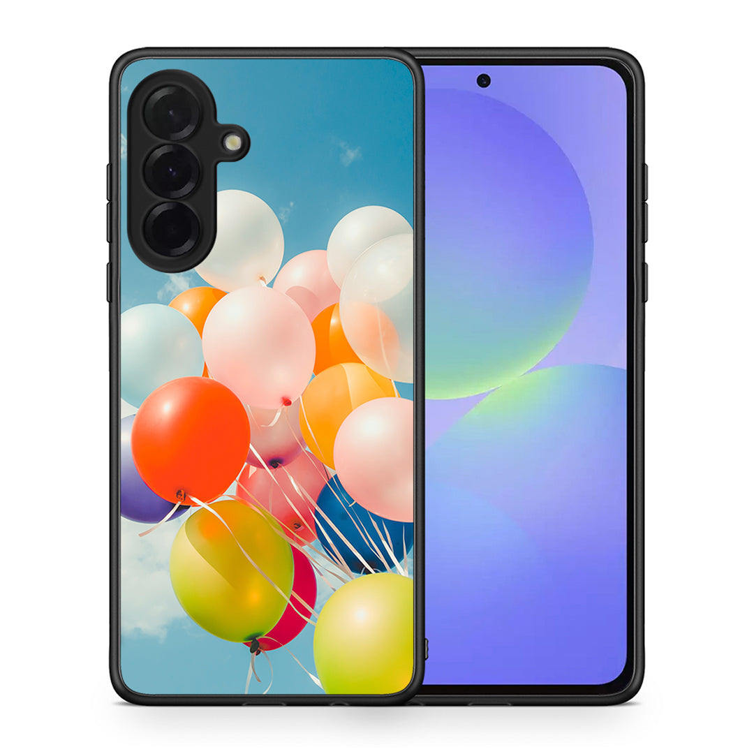 Θήκη Samsung Galaxy A36 Colorful Balloons από τη Smartfits με σχέδιο στο πίσω μέρος και μαύρο περίβλημα | Samsung Galaxy A36 Colorful Balloons case with colorful back and black bezels