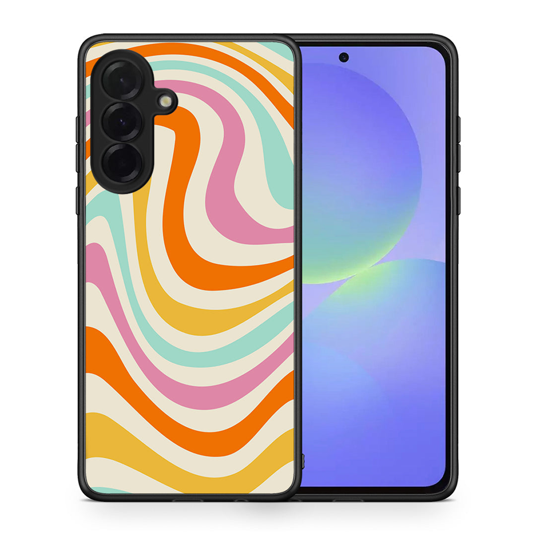 Θήκη Samsung Galaxy A36 Colourful Waves από τη Smartfits με σχέδιο στο πίσω μέρος και μαύρο περίβλημα | Samsung Galaxy A36 Colourful Waves case with colorful back and black bezels