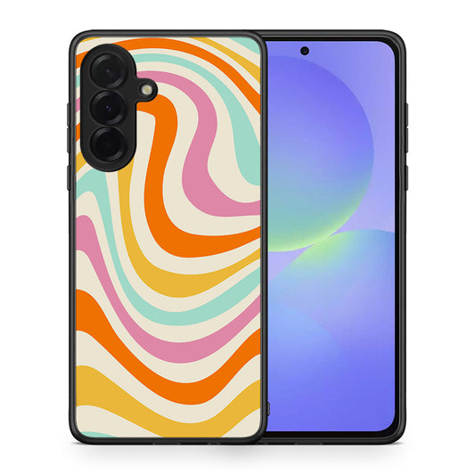 Θήκη Samsung Galaxy A36 Colourful Waves από τη Smartfits με σχέδιο στο πίσω μέρος και μαύρο περίβλημα | Samsung Galaxy A36 Colourful Waves case with colorful back and black bezels