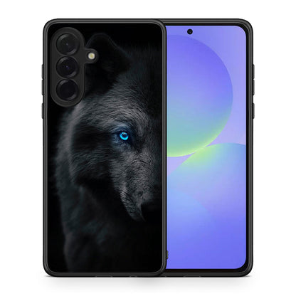 Θήκη Samsung Galaxy A36 Dark Wolf από τη Smartfits με σχέδιο στο πίσω μέρος και μαύρο περίβλημα | Samsung Galaxy A36 Dark Wolf case with colorful back and black bezels