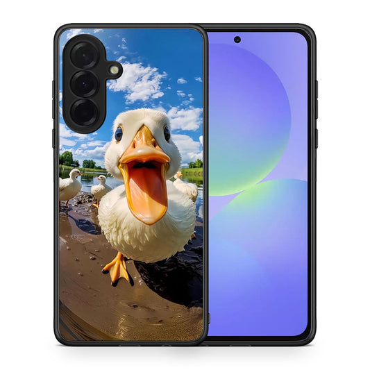 Θήκη Samsung Galaxy A36 Duck Face από τη Smartfits με σχέδιο στο πίσω μέρος και μαύρο περίβλημα | Samsung Galaxy A36 Duck Face case with colorful back and black bezels