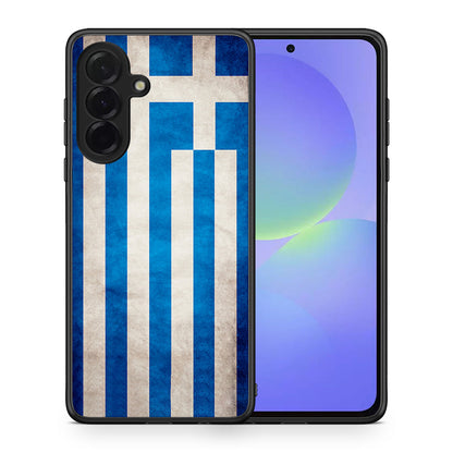 Θήκη Samsung Galaxy A36 Greek Flag από τη Smartfits με σχέδιο στο πίσω μέρος και μαύρο περίβλημα | Samsung Galaxy A36 Greek Flag case with colorful back and black bezels