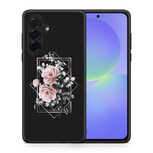 Θήκη Samsung Galaxy A36 Frame Flower από τη Smartfits με σχέδιο στο πίσω μέρος και μαύρο περίβλημα | Samsung Galaxy A36 Frame Flower case with colorful back and black bezels