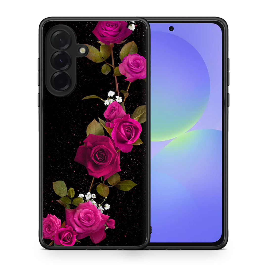 Θήκη Samsung Galaxy A36 Red Roses Flower από τη Smartfits με σχέδιο στο πίσω μέρος και μαύρο περίβλημα | Samsung Galaxy A36 Red Roses Flower case with colorful back and black bezels
