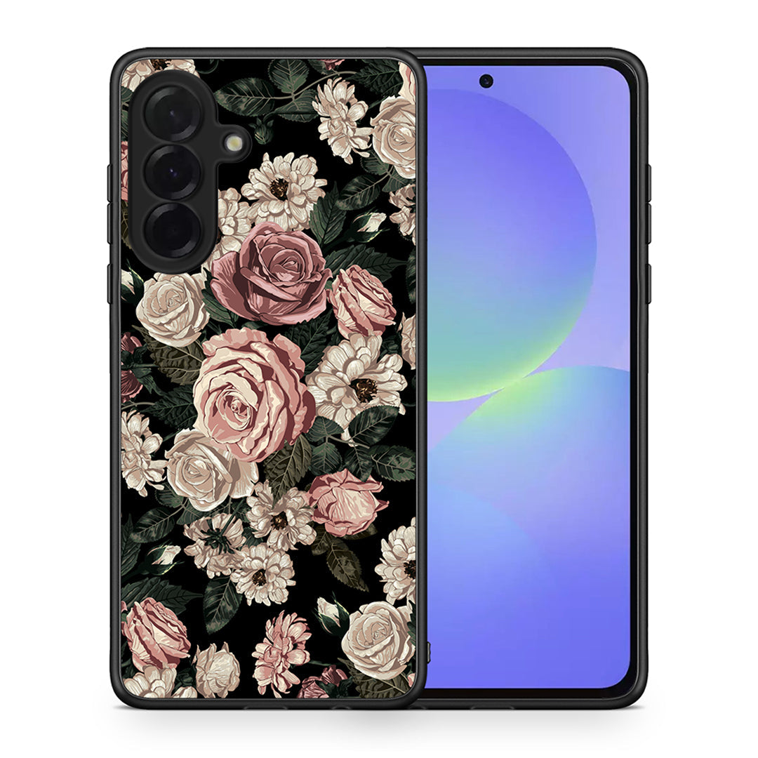 Θήκη Samsung Galaxy A36 Wild Roses Flower από τη Smartfits με σχέδιο στο πίσω μέρος και μαύρο περίβλημα | Samsung Galaxy A36 Wild Roses Flower case with colorful back and black bezels