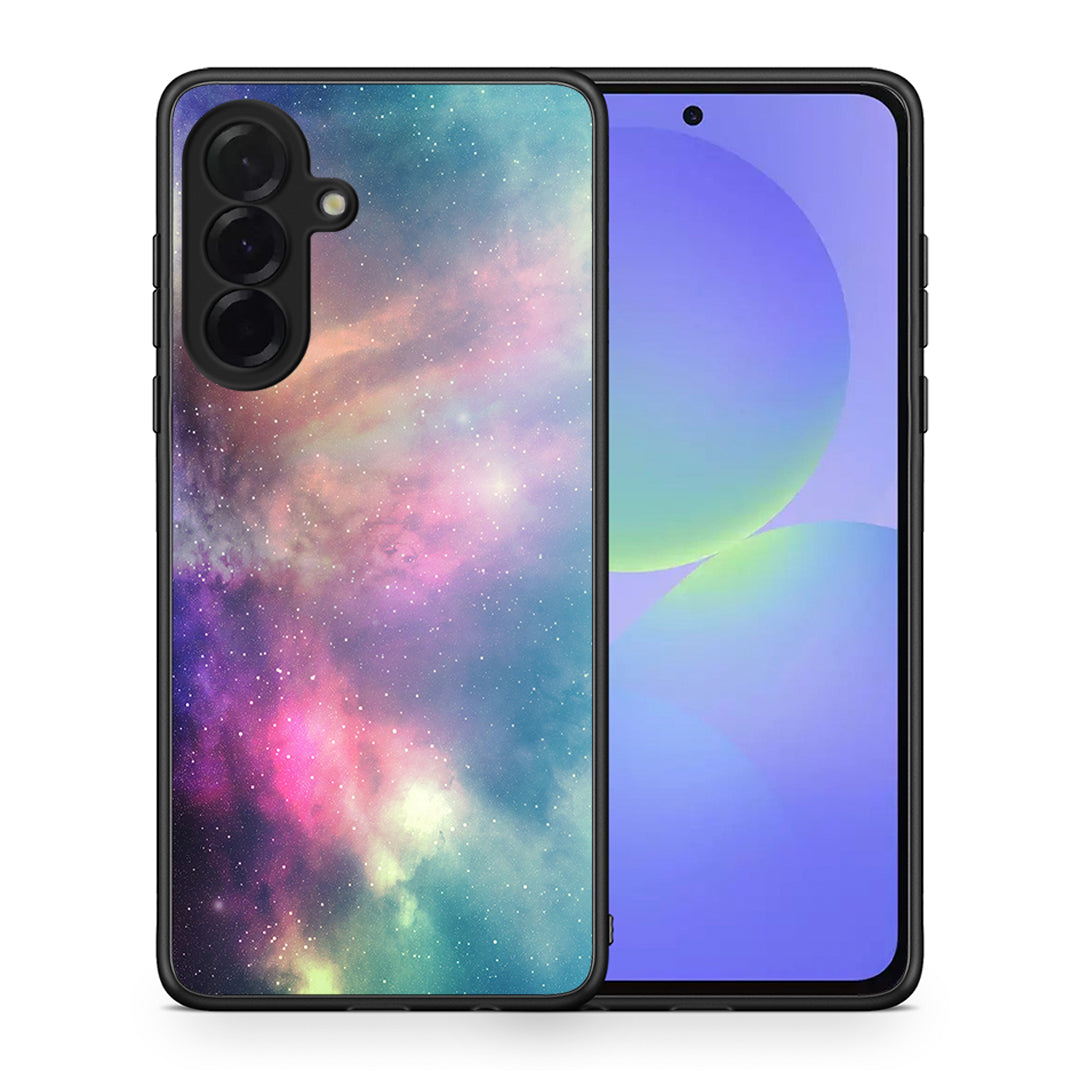 Θήκη Samsung Galaxy A36 Rainbow Galaxy από τη Smartfits με σχέδιο στο πίσω μέρος και μαύρο περίβλημα | Samsung Galaxy A36 Rainbow Galaxy case with colorful back and black bezels