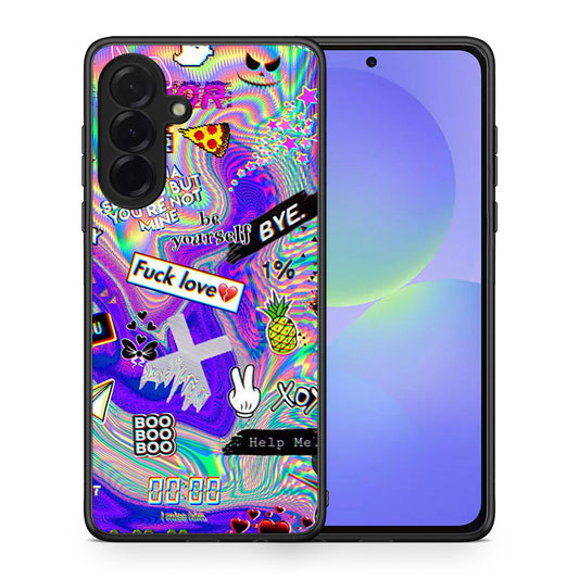 Θήκη Samsung Galaxy A36 Game Over από τη Smartfits με σχέδιο στο πίσω μέρος και μαύρο περίβλημα | Samsung Galaxy A36 Game Over case with colorful back and black bezels