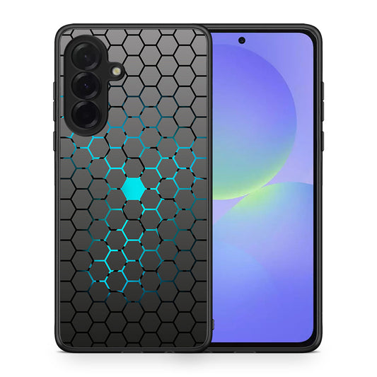 Θήκη Samsung Galaxy A36 Hexagonal Geometric από τη Smartfits με σχέδιο στο πίσω μέρος και μαύρο περίβλημα | Samsung Galaxy A36 Hexagonal Geometric case with colorful back and black bezels