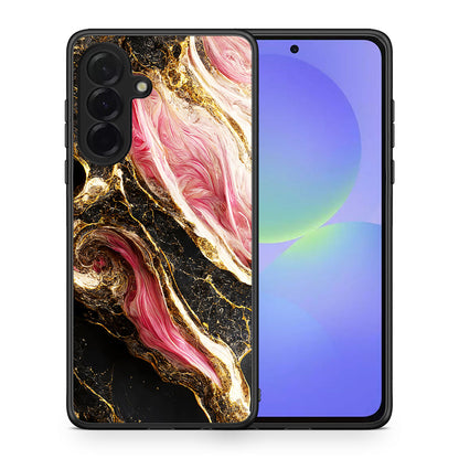 Θήκη Samsung Galaxy A36 Glamorous Pink Marble από τη Smartfits με σχέδιο στο πίσω μέρος και μαύρο περίβλημα | Samsung Galaxy A36 Glamorous Pink Marble case with colorful back and black bezels