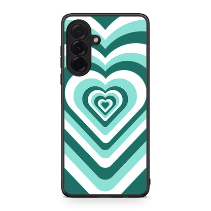 Samsung Galaxy A36 Green Hearts θήκη από τη Smartfits με σχέδιο στο πίσω μέρος και μαύρο περίβλημα | Smartphone case with colorful back and black bezels by Smartfits