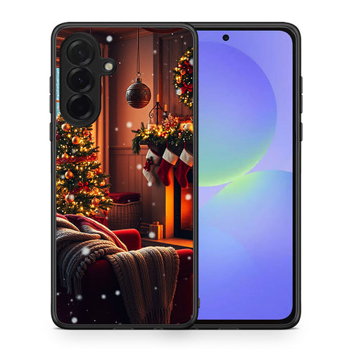 Θήκη Samsung Galaxy A36 Home For Christmas από τη Smartfits με σχέδιο στο πίσω μέρος και μαύρο περίβλημα | Samsung Galaxy A36 Home For Christmas case with colorful back and black bezels