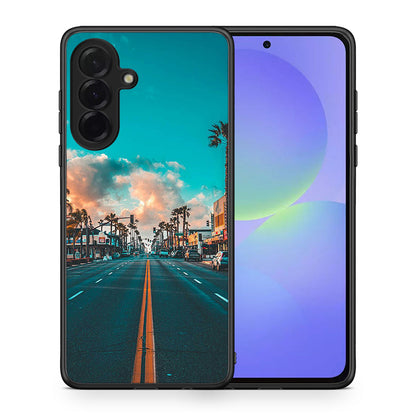 Θήκη Samsung Galaxy A36 City Landscape από τη Smartfits με σχέδιο στο πίσω μέρος και μαύρο περίβλημα | Samsung Galaxy A36 City Landscape case with colorful back and black bezels