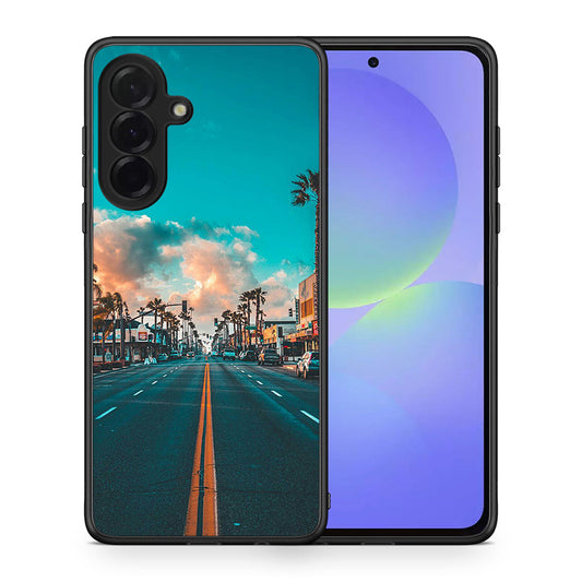 Θήκη Samsung Galaxy A36 City Landscape από τη Smartfits με σχέδιο στο πίσω μέρος και μαύρο περίβλημα | Samsung Galaxy A36 City Landscape case with colorful back and black bezels