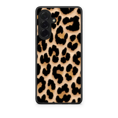 Θήκη Samsung Galaxy A36 Leopard Print Tan Large από τη Smartfits με σχέδιο στο πίσω μέρος και μαύρο περίβλημα | Samsung Galaxy A36 Leopard Print Tan Large case with colorful back and black bezels