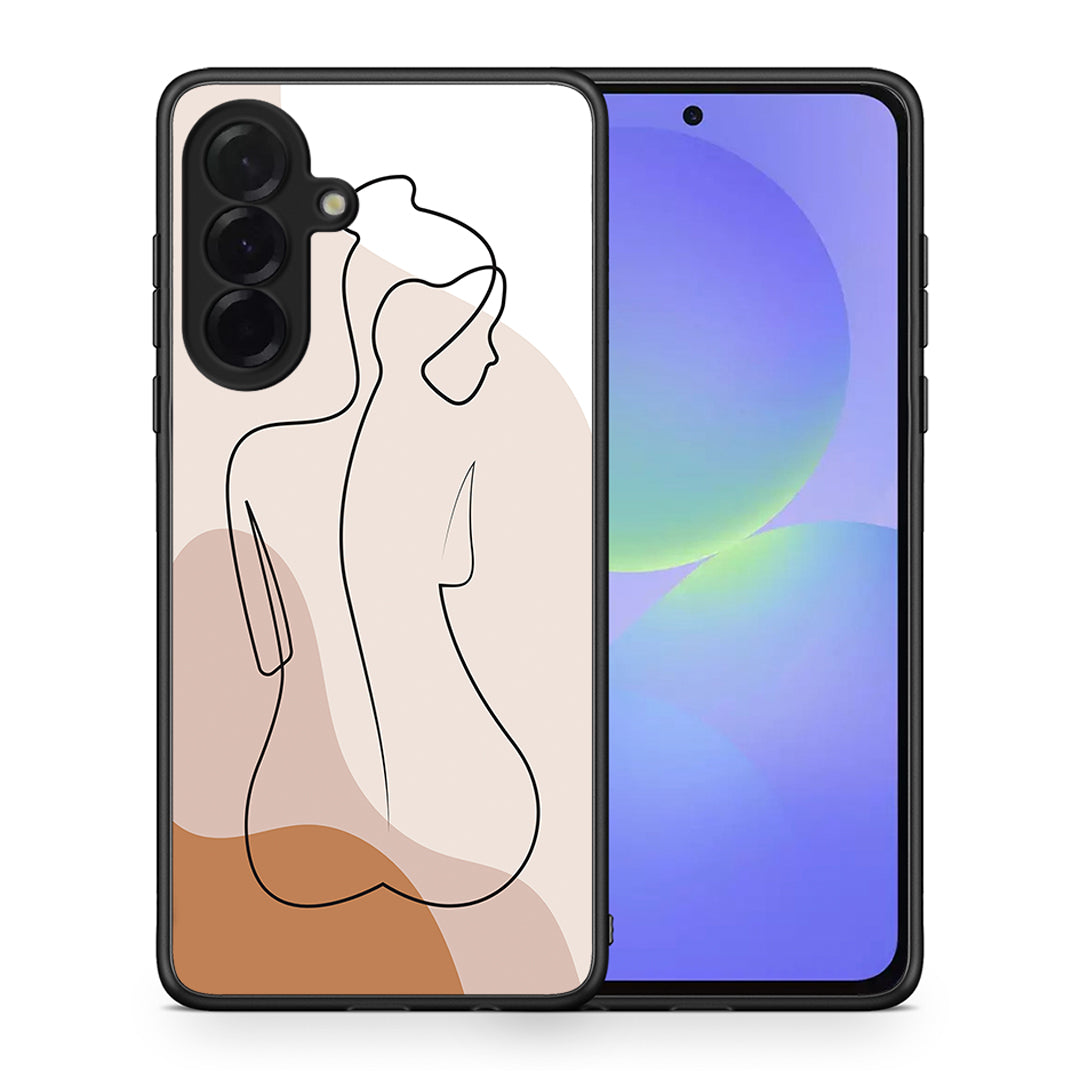 Θήκη Samsung Galaxy A36 LineArt Woman από τη Smartfits με σχέδιο στο πίσω μέρος και μαύρο περίβλημα | Samsung Galaxy A36 LineArt Woman case with colorful back and black bezels