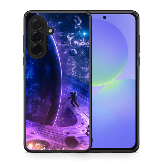 Θήκη Samsung Galaxy A36 Lost Astronaut από τη Smartfits με σχέδιο στο πίσω μέρος και μαύρο περίβλημα | Samsung Galaxy A36 Lost Astronaut case with colorful back and black bezels