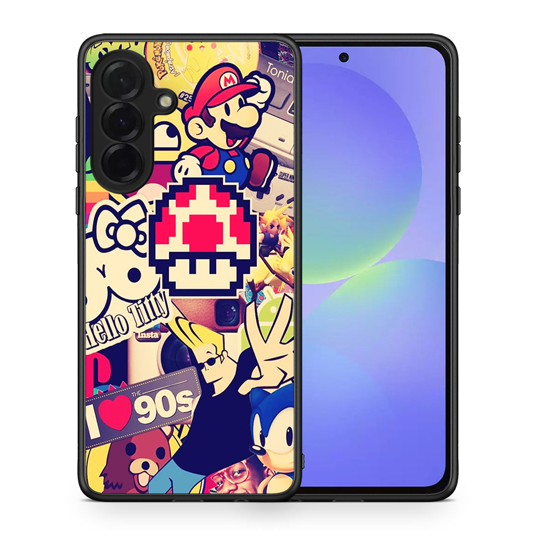 Θήκη Samsung Galaxy A36 Love The 90s από τη Smartfits με σχέδιο στο πίσω μέρος και μαύρο περίβλημα | Samsung Galaxy A36 Love The 90s case with colorful back and black bezels