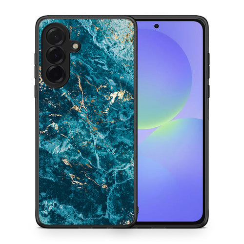 Θήκη Samsung Galaxy A36 Marble Blue από τη Smartfits με σχέδιο στο πίσω μέρος και μαύρο περίβλημα | Samsung Galaxy A36 Marble Blue case with colorful back and black bezels