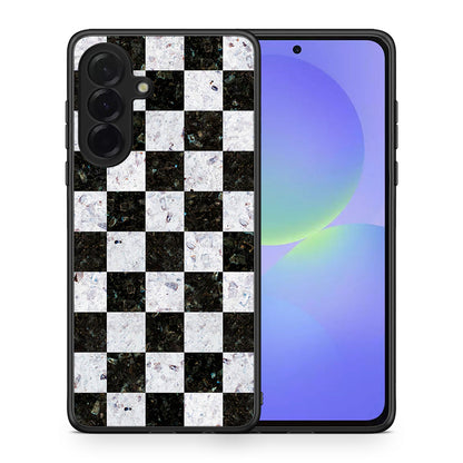Θήκη Samsung Galaxy A36 Square Geometric Marble από τη Smartfits με σχέδιο στο πίσω μέρος και μαύρο περίβλημα | Samsung Galaxy A36 Square Geometric Marble case with colorful back and black bezels