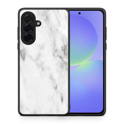 Θήκη Samsung Galaxy A36 White Marble από τη Smartfits με σχέδιο στο πίσω μέρος και μαύρο περίβλημα | Samsung Galaxy A36 White Marble case with colorful back and black bezels