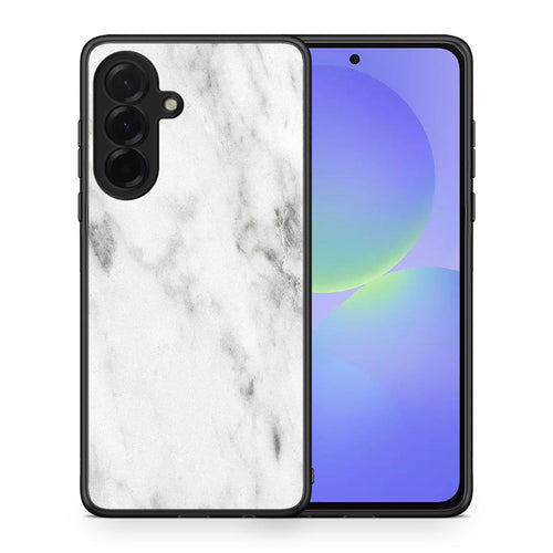 Θήκη Samsung Galaxy A36 White Marble από τη Smartfits με σχέδιο στο πίσω μέρος και μαύρο περίβλημα | Samsung Galaxy A36 White Marble case with colorful back and black bezels