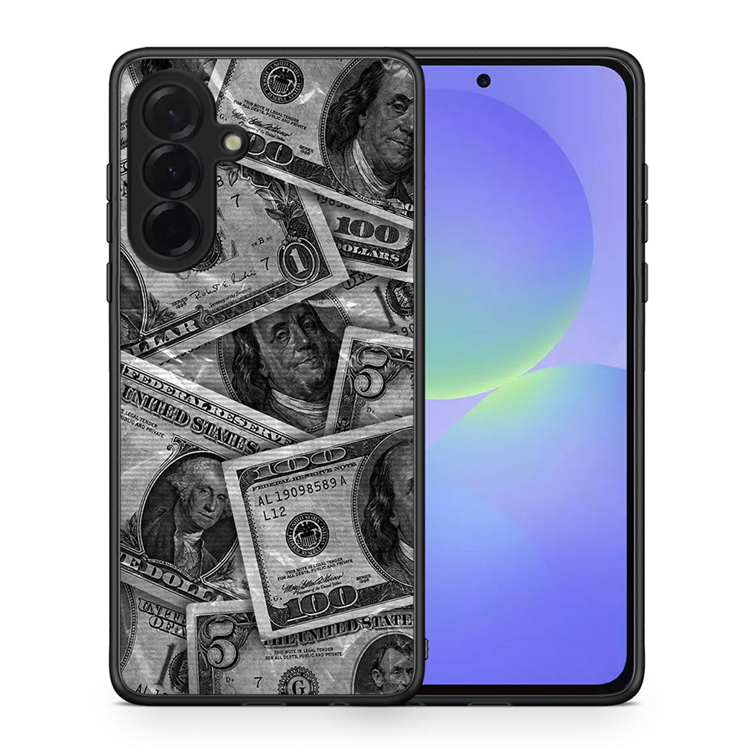 Θήκη Samsung Galaxy A36 Money Dollars από τη Smartfits με σχέδιο στο πίσω μέρος και μαύρο περίβλημα | Samsung Galaxy A36 Money Dollars case with colorful back and black bezels