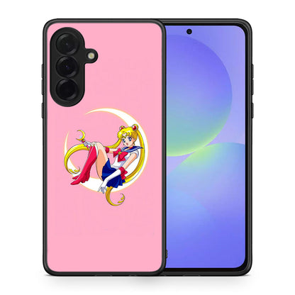 Θήκη Samsung Galaxy A36 Moon Girl από τη Smartfits με σχέδιο στο πίσω μέρος και μαύρο περίβλημα | Samsung Galaxy A36 Moon Girl case with colorful back and black bezels