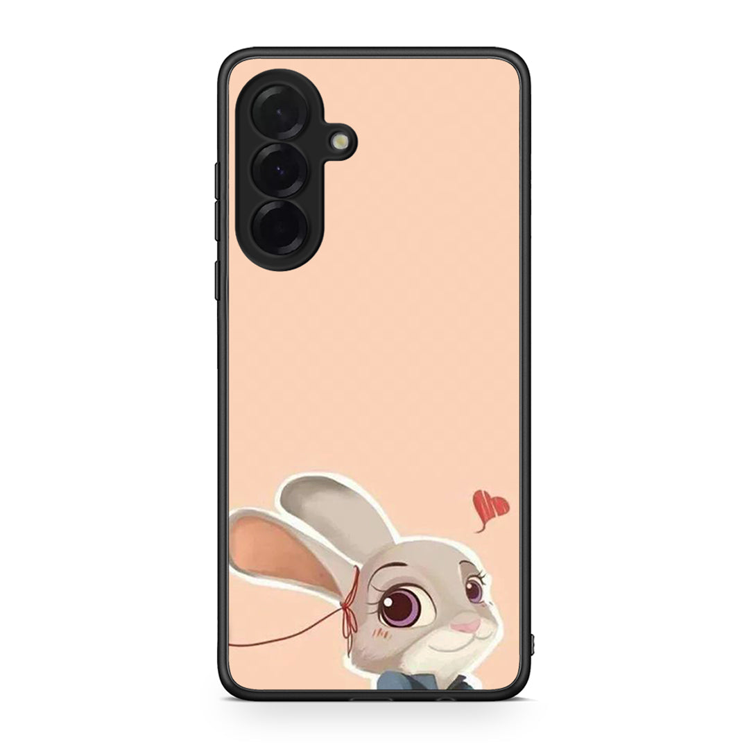 Samsung Galaxy A36 Nick Wilde And Judy Hopps Love 2 θήκη από τη Smartfits με σχέδιο στο πίσω μέρος και μαύρο περίβλημα | Smartphone case with colorful back and black bezels by Smartfits