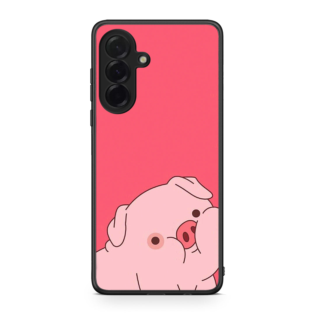 Samsung Galaxy A36 Pig Love 1 Θήκη Αγίου Βαλεντίνου από τη Smartfits με σχέδιο στο πίσω μέρος και μαύρο περίβλημα | Smartphone case with colorful back and black bezels by Smartfits