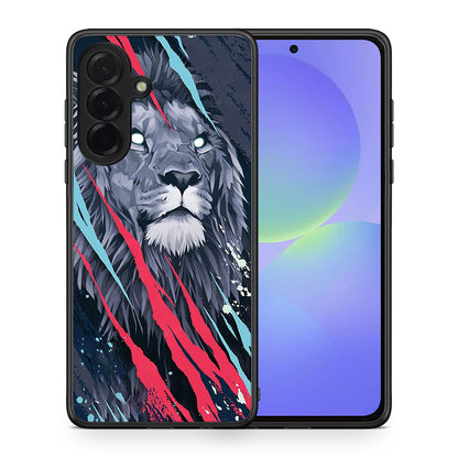 Θήκη Samsung Galaxy A36 Lion Designer PopArt από τη Smartfits με σχέδιο στο πίσω μέρος και μαύρο περίβλημα | Samsung Galaxy A36 Lion Designer PopArt case with colorful back and black bezels