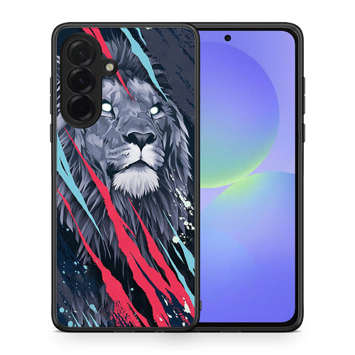 Θήκη Samsung Galaxy A36 Lion Designer PopArt από τη Smartfits με σχέδιο στο πίσω μέρος και μαύρο περίβλημα | Samsung Galaxy A36 Lion Designer PopArt case with colorful back and black bezels