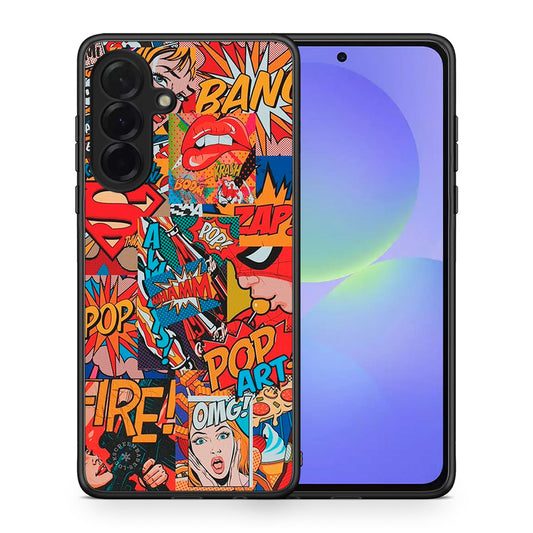 Θήκη Samsung Galaxy A36 PopArt OMG από τη Smartfits με σχέδιο στο πίσω μέρος και μαύρο περίβλημα | Samsung Galaxy A36 PopArt OMG case with colorful back and black bezels