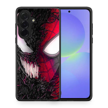 Θήκη Samsung Galaxy A36 SpiderVenom PopArt από τη Smartfits με σχέδιο στο πίσω μέρος και μαύρο περίβλημα | Samsung Galaxy A36 SpiderVenom PopArt case with colorful back and black bezels