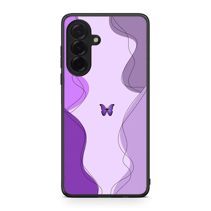Samsung Galaxy A36 Purple Mariposa Θήκη Αγίου Βαλεντίνου από τη Smartfits με σχέδιο στο πίσω μέρος και μαύρο περίβλημα | Smartphone case with colorful back and black bezels by Smartfits