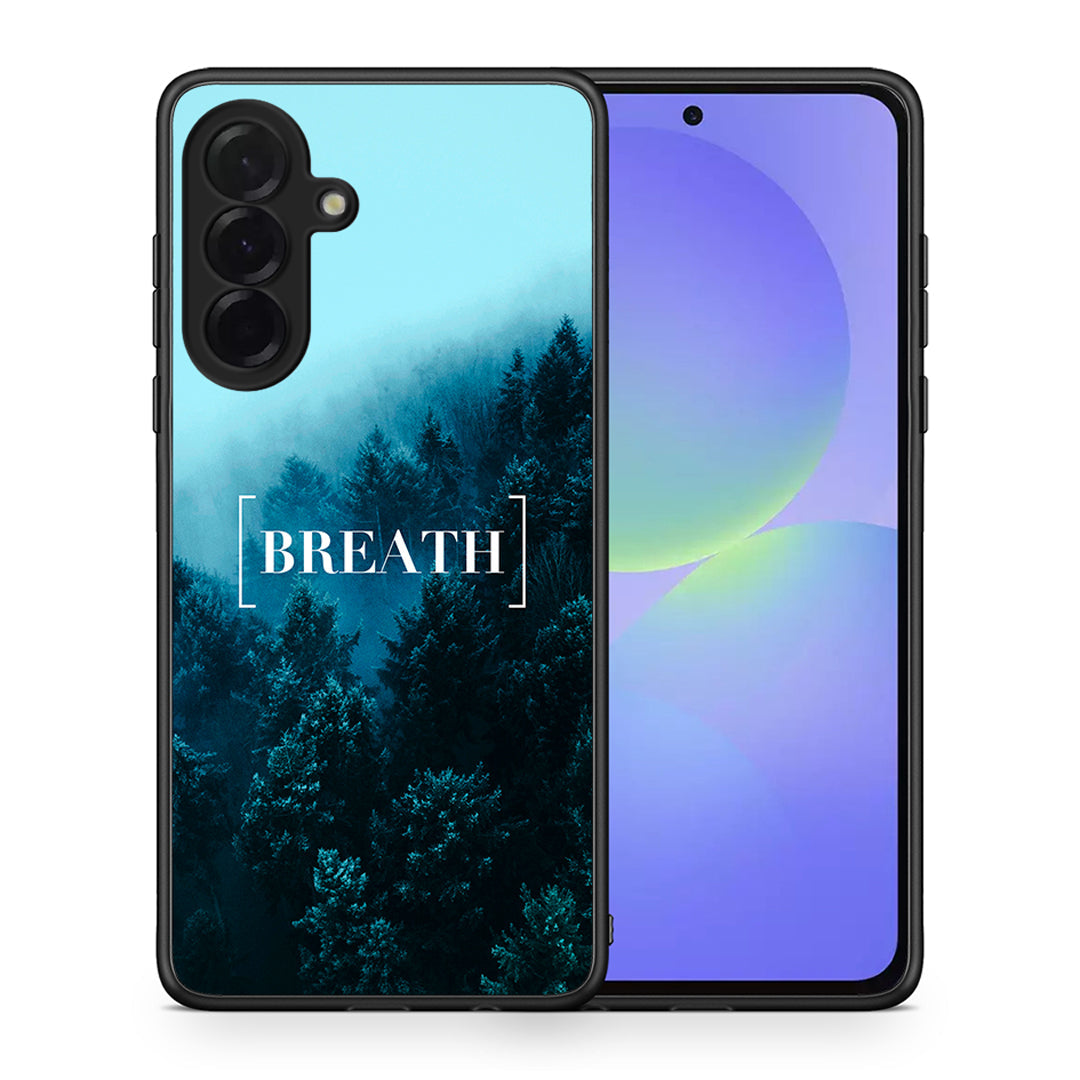 Θήκη Samsung Galaxy A36 Breath Quote από τη Smartfits με σχέδιο στο πίσω μέρος και μαύρο περίβλημα | Samsung Galaxy A36 Breath Quote case with colorful back and black bezels